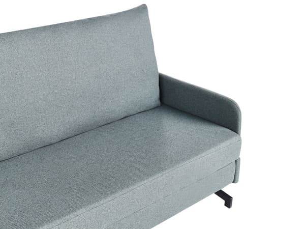 Bäddsoffa Grön Tyg Polyester Klädsel 2-sits Utdragbar Sovfunktion Modernt Vardagsrum