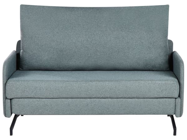 Bäddsoffa Grön Tyg Polyester Klädsel 2-sits Utdragbar Sovfunktion Modernt Vardagsrum