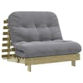 Miniatyrbild 2 av 2: Futonbäddsoffa med madrass 100x206x11 cm impregnerad furu