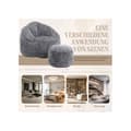 Miniatyrbild 5 av 6: Futon Canapé Chaise Futon i högtrycksskum med komprimerad skumstoppning Futon med fotstöd (Grå)