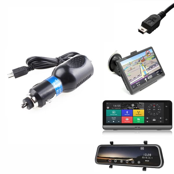 GPS Navigator Oplader, 12V/24V Indgang, 5V/2.5A Udgang, Mini USB Interface
