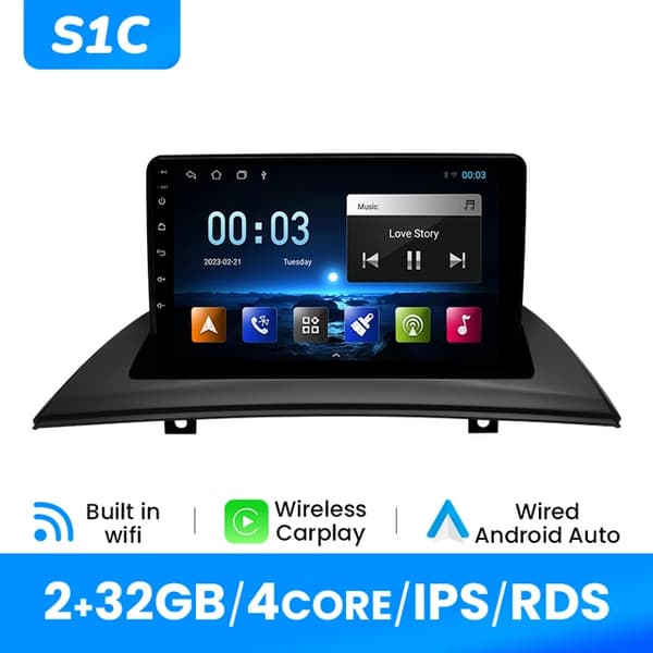 Carplay multimedieafspiller, trådløs forbindelse, GPS-navigation, S1C (2GB 32GB)