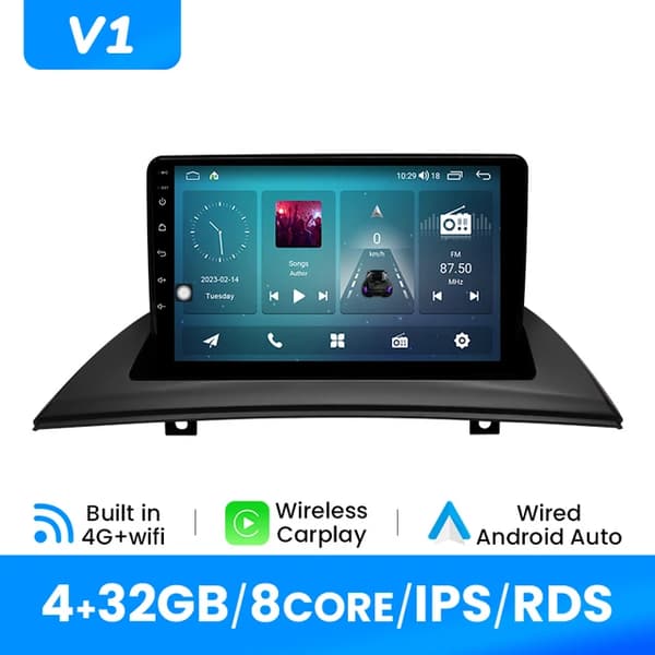 Carplay multimedieafspiller, trådløs forbindelse, GPS-navigation, V1 (4GB 32GB)