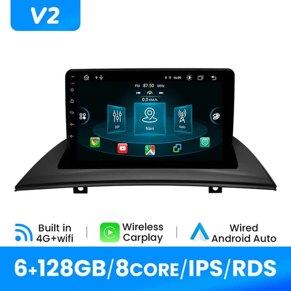 Carplay multimedieafspiller, trådløs forbindelse, GPS-navigation, V2(6GB 128GB)