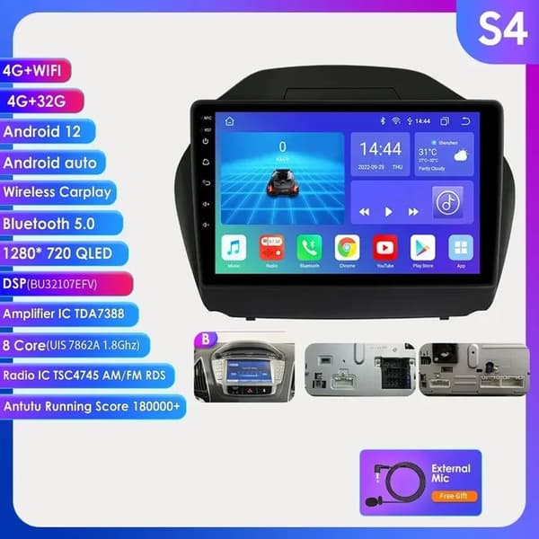 Carplay Android Auto, Multimedie Autoradio Afspiller, GPS 7862 Auto Intelligent System, S4 B