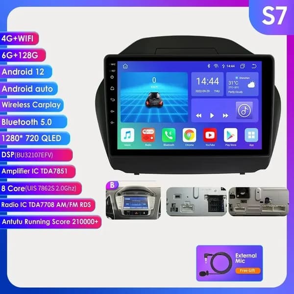 Carplay Android Auto, Multimedie Autoradio Afspiller, GPS 7862 Auto Intelligent System, S7 B