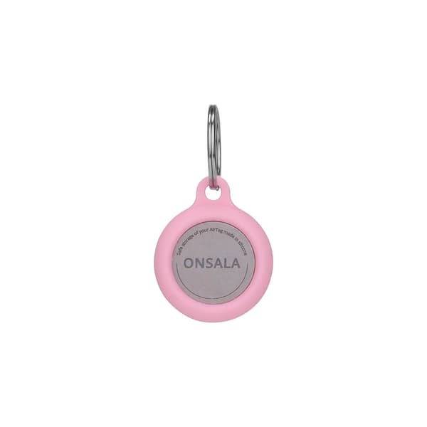 Airtag Hållare Silikon Rosa med Nyckelring