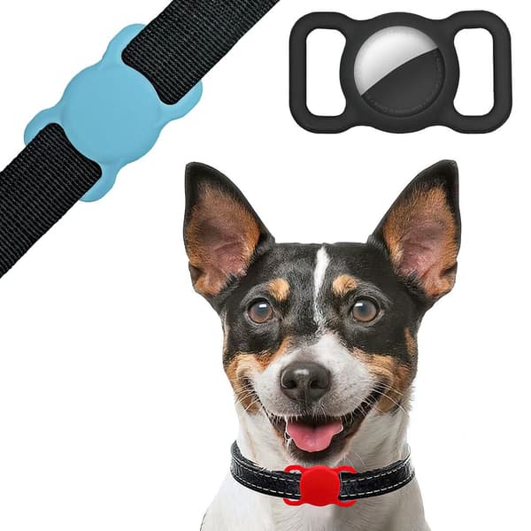 2-Pak AirTag Etui Hund/Beskyttelse - Fastgøres til hundehalsbånd Sort