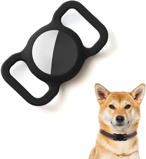 INF AirTag skal till hundhalsband silikon Svart 2-pack