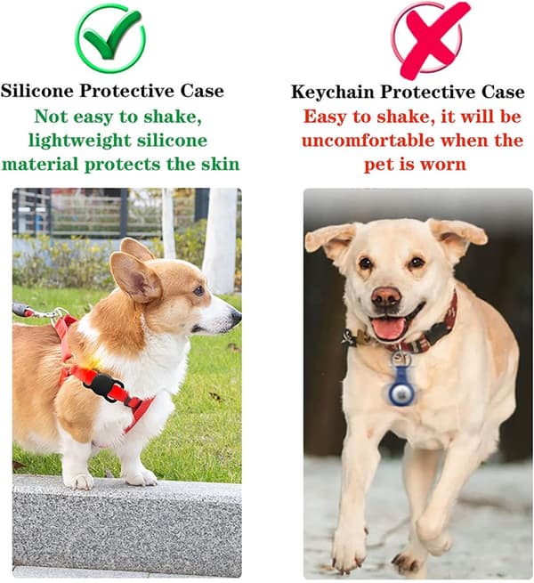 INF AirTag skal till hundhalsband silikon Svart 2-pack