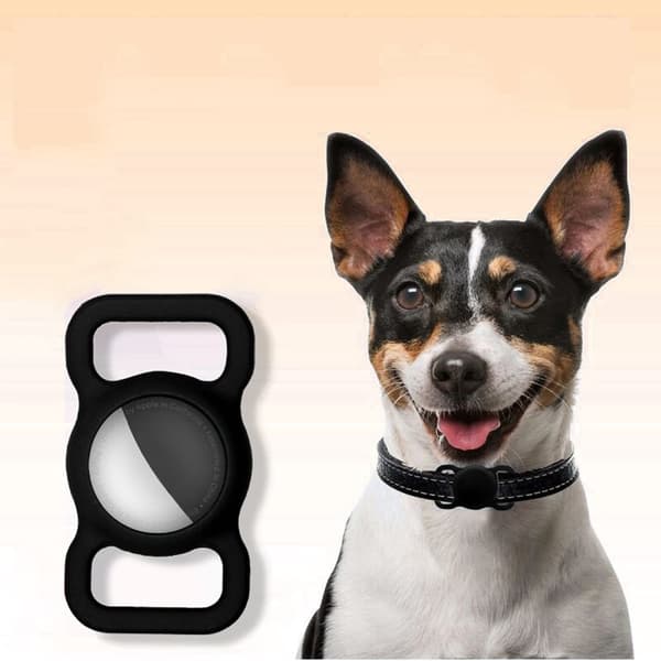 INF AirTag skal till hundhalsband silikon Svart 2-pack