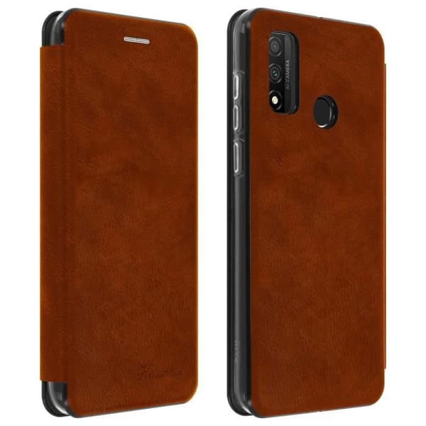 Etui - Huawei - P smart 2020 - Läder av nötkreatur - Videostöd - Kortfäste