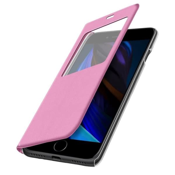 Apple iPhone SE 2020 / 8 / 7 Displayfönster Ultratunn Flip Folio Fodral Rosa