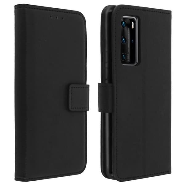 Huawei P40-fodral - Huawei - Ekologiskt läder - Korthållare - Videostativ - Svart