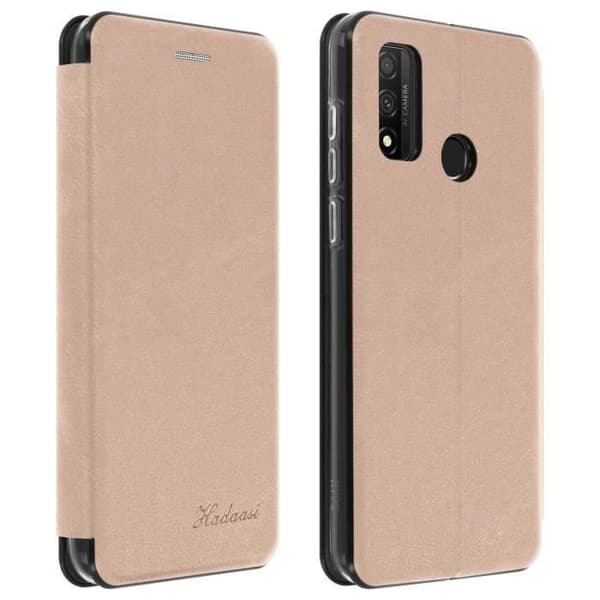 Huawei P smart 2020 Läderfodral Cover Flip Card Hållare Videostöd roséguld Rose