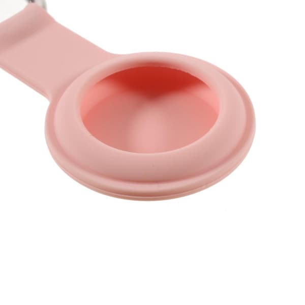 SKALO AirTag Hållare Med Nyckelring i Silikon - Rosa