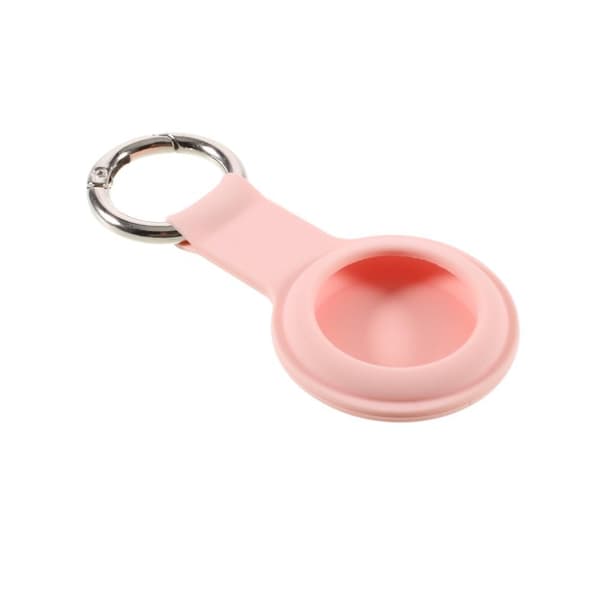 SKALO AirTag Hållare Med Nyckelring i Silikon - Rosa