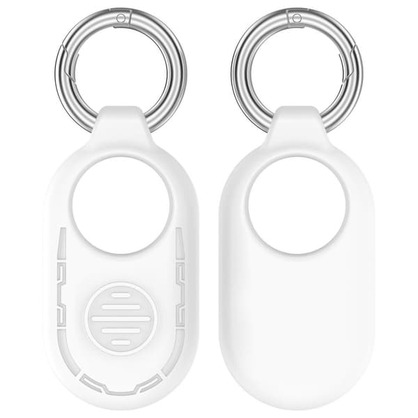 INF Naarmuuntumaton silikonikotelo Samsung Galaxy SmartTag 2:lle avaimenperällä Valkoinen