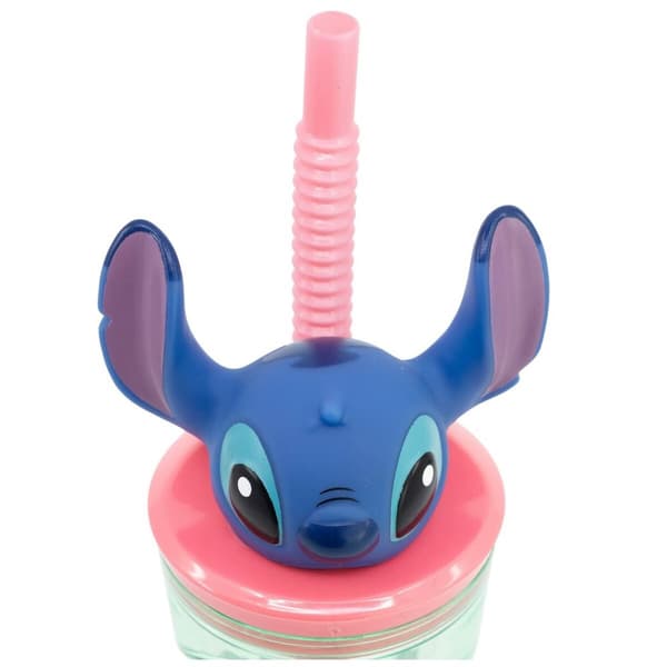 Muggen med Sugrör Stitch Sweet Blå Lila PVC 360 ml 3D