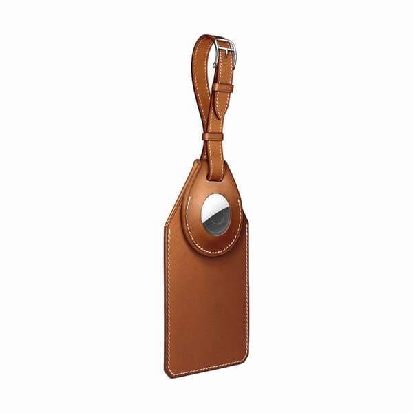 INF Læder AirTag Case Cover med vindue, brun