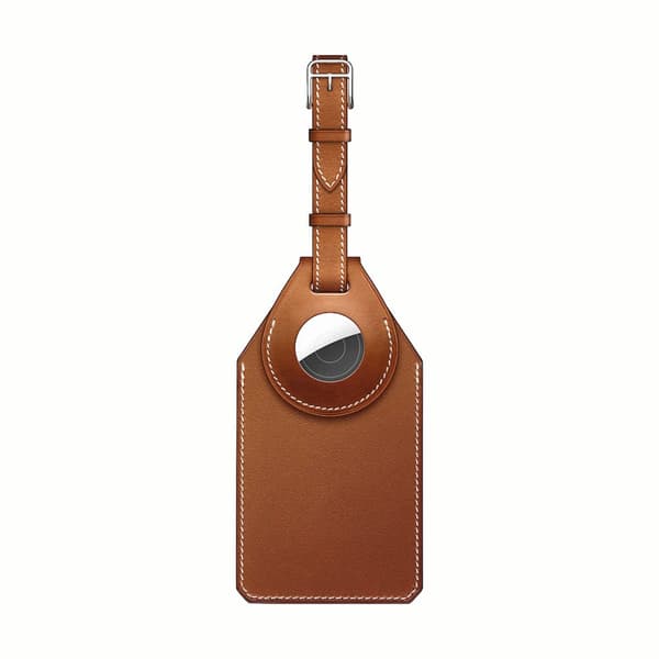 INF Læder AirTag Case Cover med vindue, brun