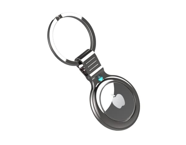 INF Metallinen suojakotelo Apple AirTagille Hopea