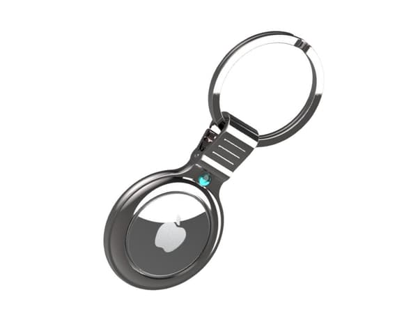 INF Metallinen suojakotelo Apple AirTagille Hopea