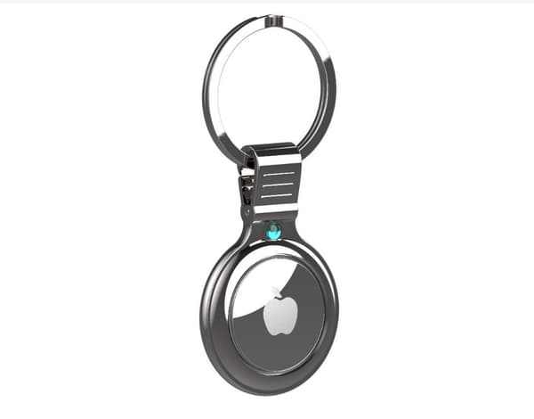 INF Metallinen suojakotelo Apple AirTagille Hopea