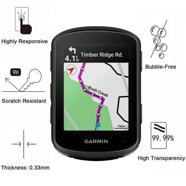 Härdat Glas för Garmin Edge 540 / Edge 840 [Pack 2] Skyddsfyllm för GPS Cykeldisplay Phonillico®