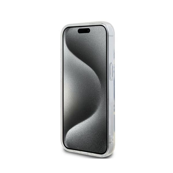 Coque för iPhone 15 Modell IML Ikonik Kompatibel med MagSafe Karl Lagerfeld Transparent