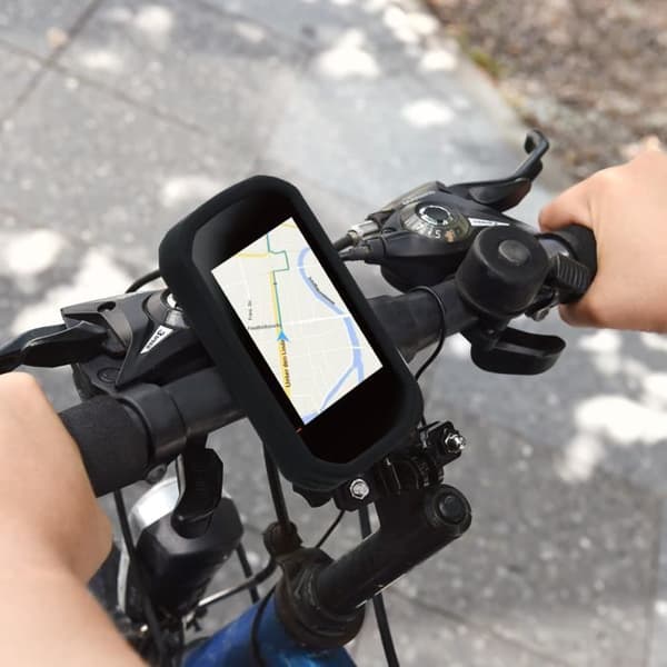 kwmobile Bike GPS-fodral - Tillbehör kompatibelt med Bryton Rider 420 / 320 - Navigatorfodral skydd - Svart silikonfodral
