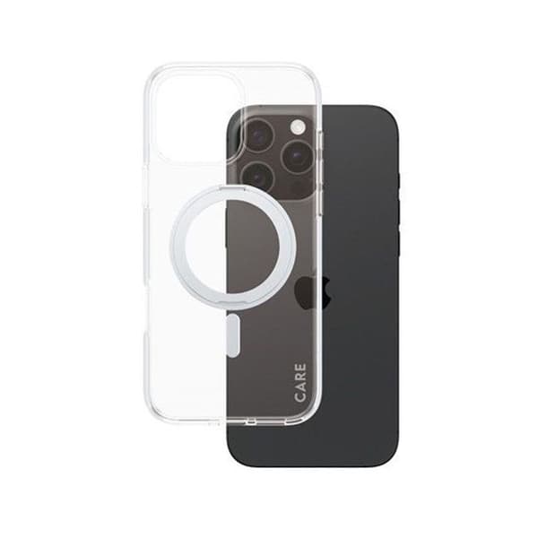 Coque för iPhone 16 Pro Max Kompatibel med MagSafe Kickstand Edition Panzer Glass Transparent