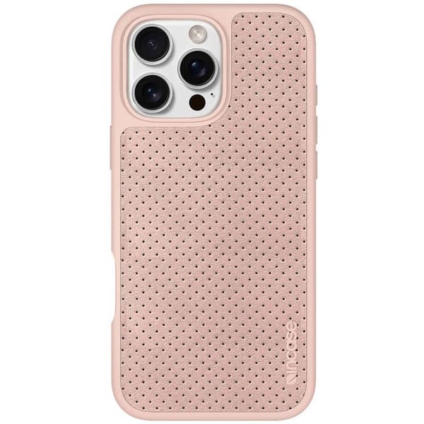 Coque MagSafe för iPhone 16 Pro Imiterat Läder Perforerat Stöttåligt 3m Incase Puderrosa