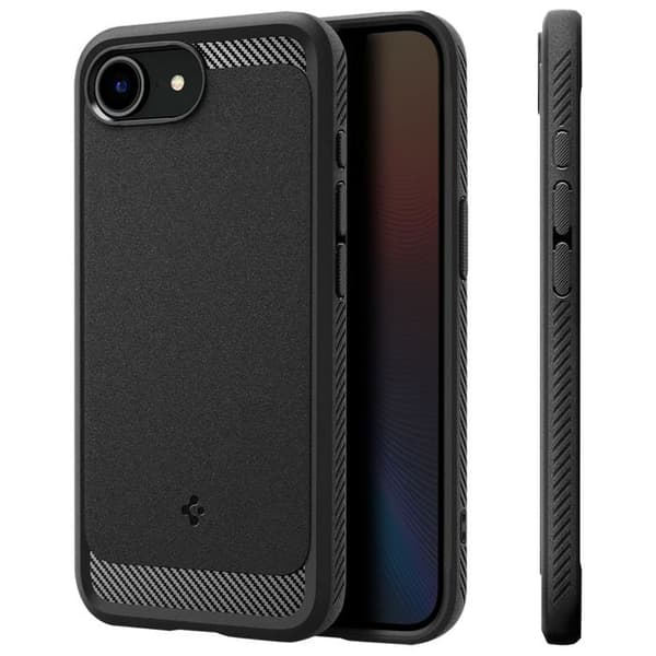 Coque MagSafe för iPhone 16e Stötabsorberande Förstärkt Rugged Armor Mag Spigen SGP Svart