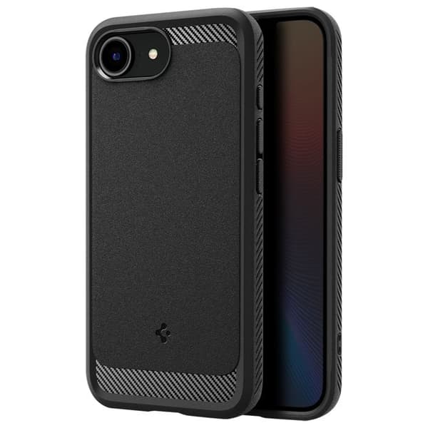 Coque MagSafe för iPhone 16e Stötabsorberande Förstärkt Rugged Armor Mag Spigen SGP Svart