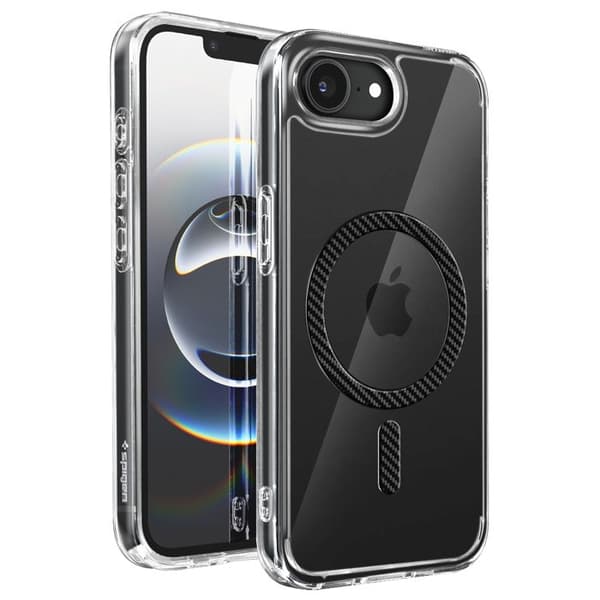 Coque MagSafe för iPhone 16e Stötsäker Fine Ultra Hybrid MagFit Spigen SGP Svart