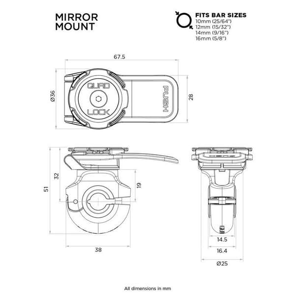 Quad Lock Puhelintuki Qlm-mir-2 Kultainen