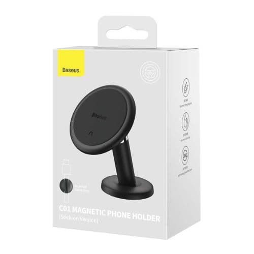 Baseus Car Mount C01 Magnetic Phone Holder (Stick-on Version) Black (SUCC000001)