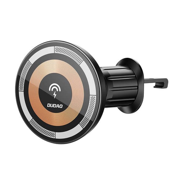 Magnetic car holder Dudao F12MAX with Qi induction charger, 15W (black) Sort