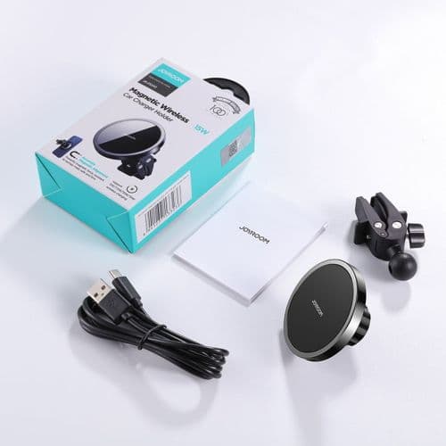 Joyroom Car Mount Wireless Charger MagSafe Clamp Holder (Air Outlet Verison) 4.5-6.7 inch, 15W, Black (JR-ZS240-AIR)