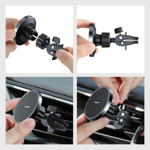 Joyroom Car Mount Wireless Charger MagSafe Clamp Holder (Air Outlet Verison) 4.5-6.7 inch, 15W, Black (JR-ZS240-AIR)