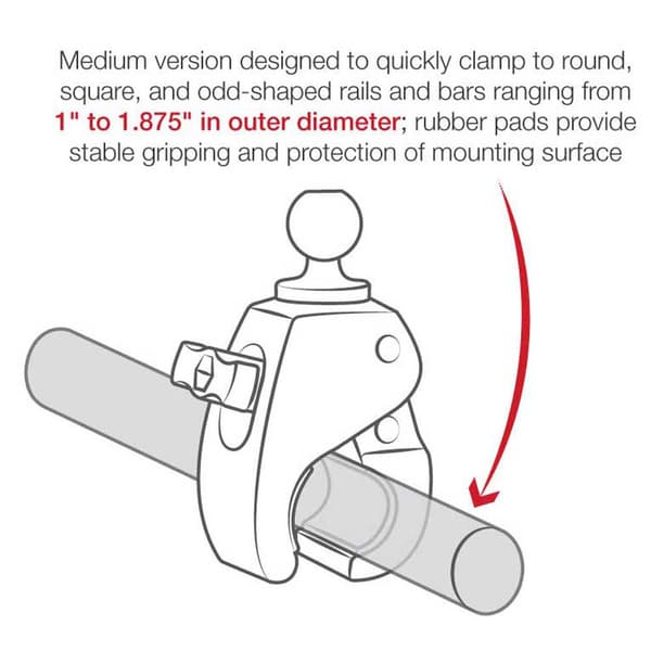 Ram Mounts Tough-claw™ Medium Clamp Ball Base Søvfarvet