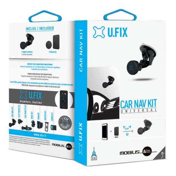Mobilis U Fix Universal Car Navigation Kit Musta