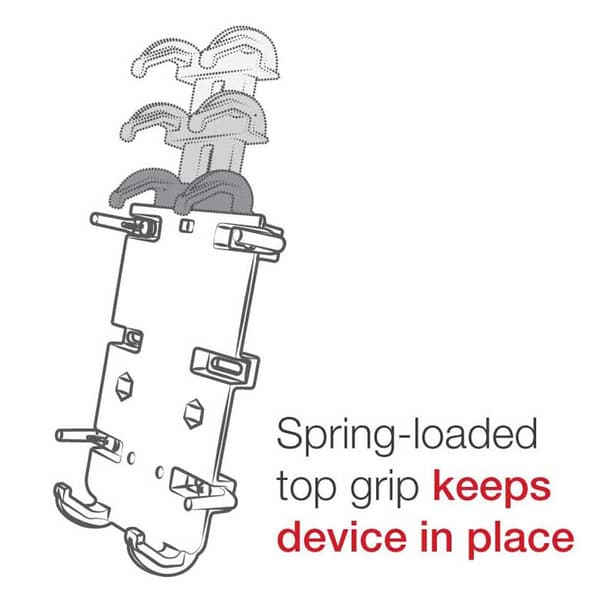 Ram Mounts Nopea-ball Xl-puhelinteline Grip™ Hopeinen