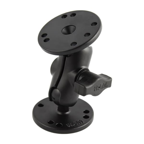Ram Mounts To Runde Plader B Størrelse Kort Arm Universal Dobbelt Kuglemontering Sort