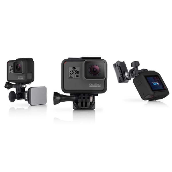 Gopro Hjelm Foran Og På Siden Sort