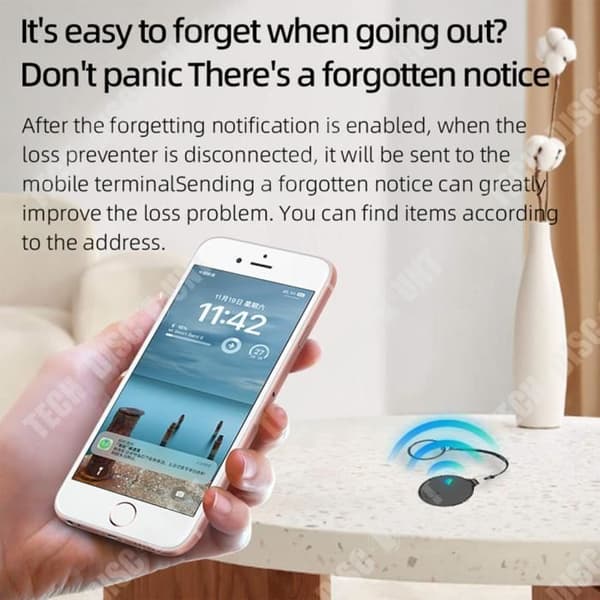 TD® Pet portabel rund bluetooth anti-förlorad enhet mobil APP positionering tvåvägs påminnelselarm