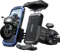 Miniatyrbillede 1 af 2: Motorcykel Telefonholder, Sikkerhedsklemme, Enhåndsbetjening, Sort