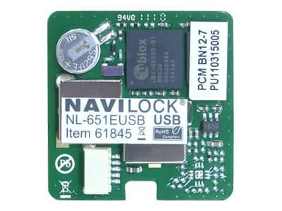 Navilock NL-651EUSB, USB, -160 dBmW, 50 kanavaa, u-blox 6, L1, 1575,42 MHz