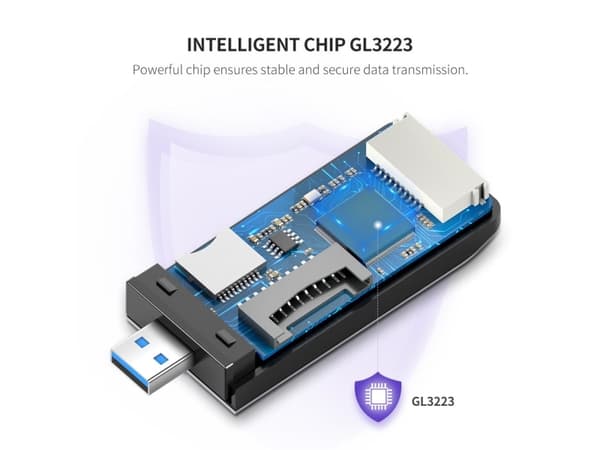 Ugreen 50541, CF, CF-tyyppi II, MMC, MMCmicro, MS PRO, MS Pro-HG, MS XC-HG Duo, Muistitikku (MS), MicroSD..., Terästä, 5000 Mbit/s, USB 3.2 Gen 1 (3.